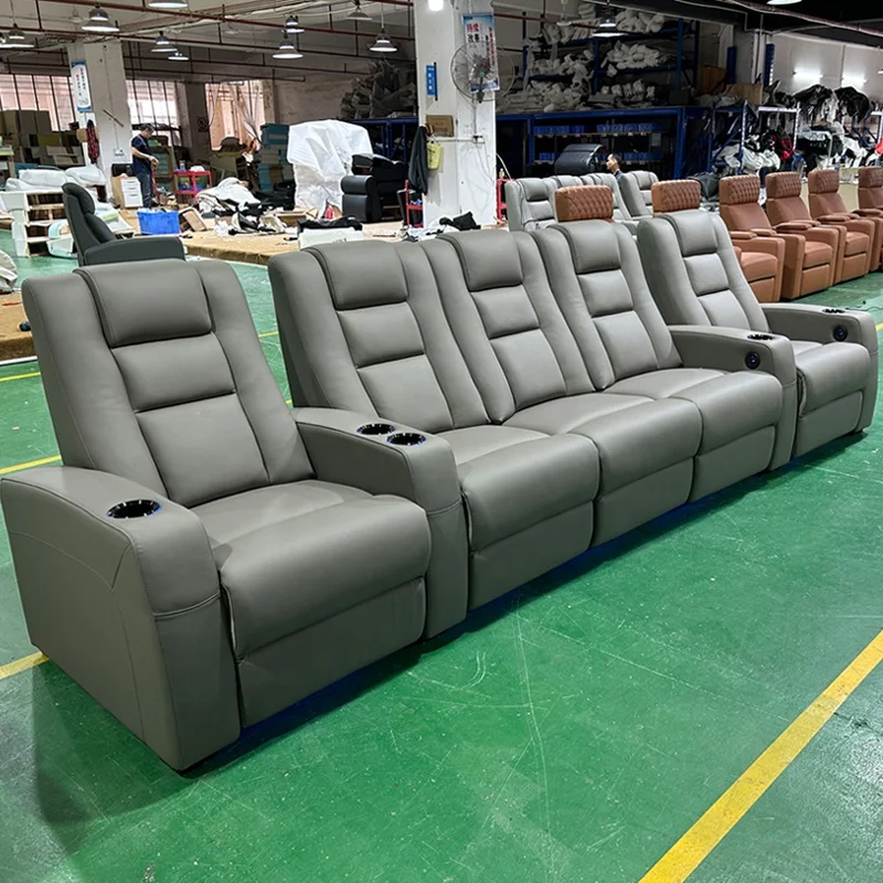 high end home theatre sofa nappa leather cinema seat electric reclining sofa theater room sofas power recliner chair with led