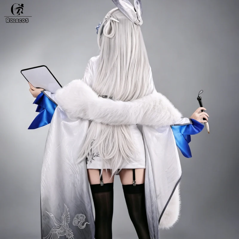 ROLECOS Game Nikke Goddess of Victory Snow Crane Cosplay Costume  Women Full Set White Dress Halloween Carnival RolePlay Uniform view 3