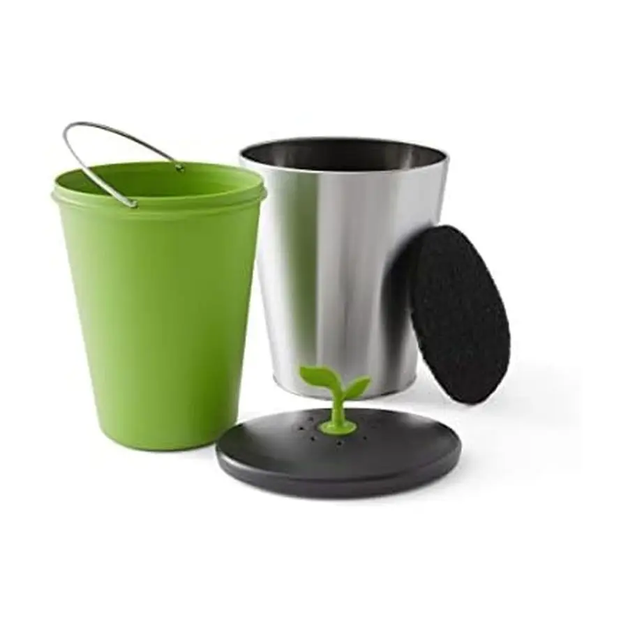 

Компостный контейнер EcoCrock для столешницы, 3,3 литра, серый стальной цвет