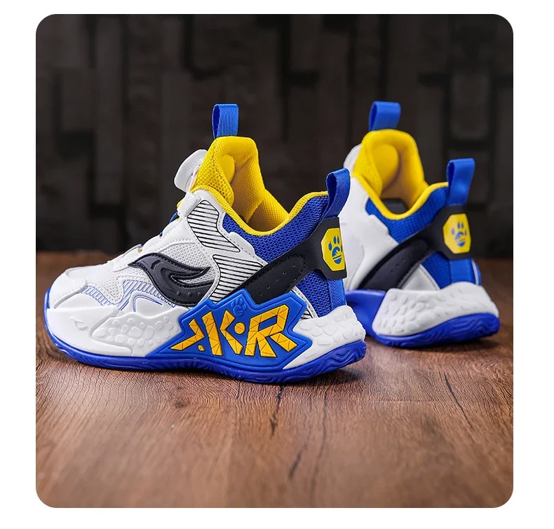 Boys Girls Casual Shoes Outdoor Children‘s Basketball Sneakers Kids Breathable Mesh Athletic Shoes Non-slip Lace-up Running Shoe