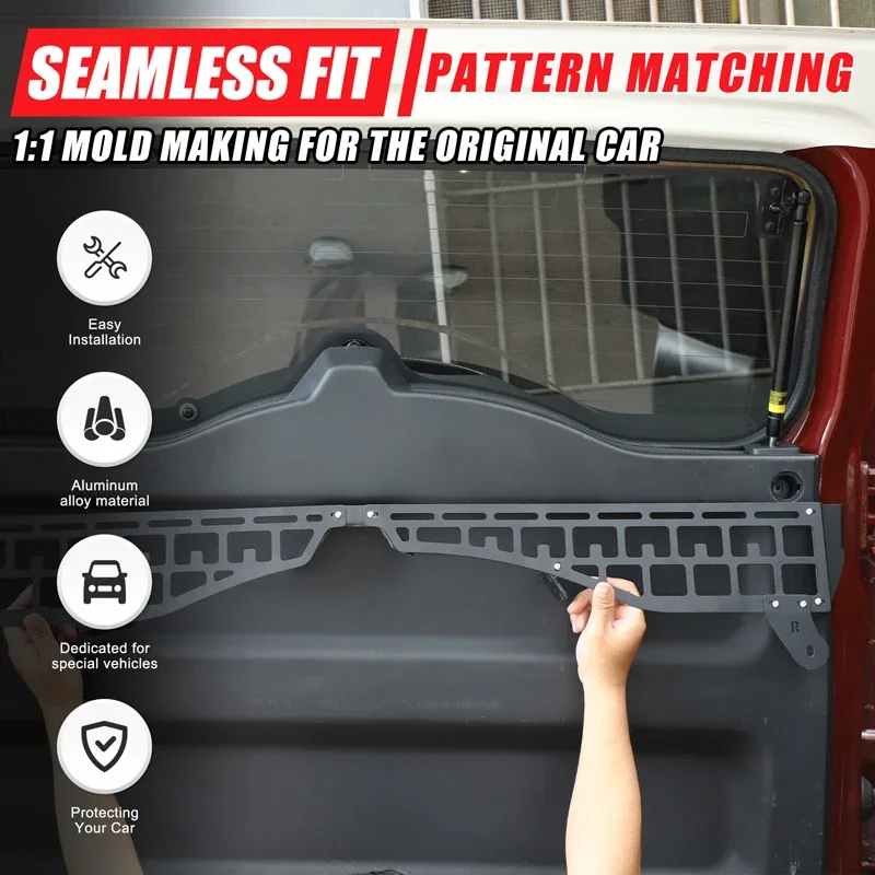 

1Pcs Aluminum alloy black For Toyota FJ Cruiser 2007-2021 car tailgate window storage fence interior modification accessories