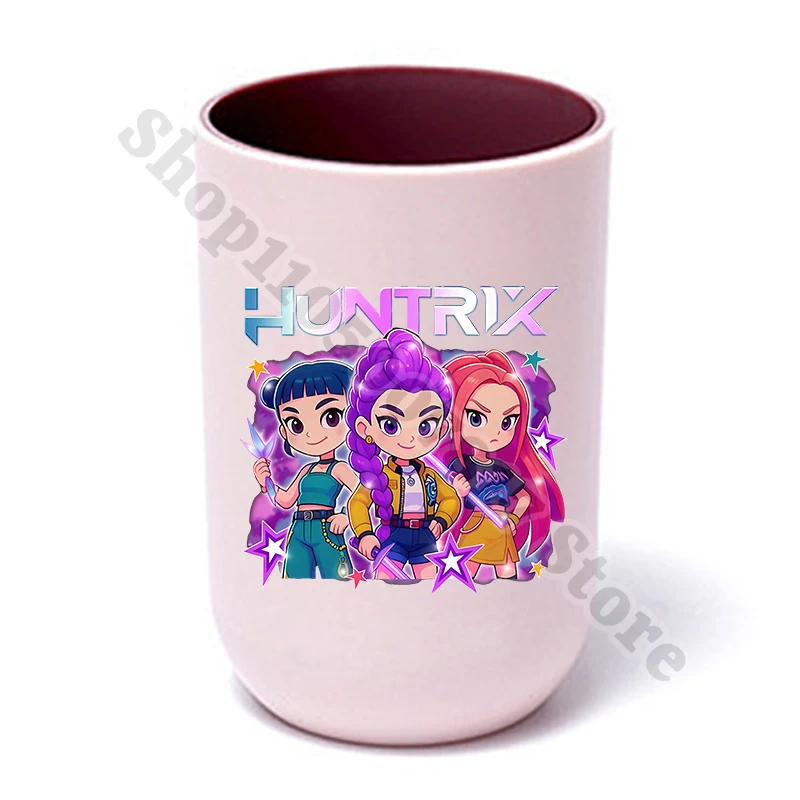 KPop شيطان الصيادين فتاة كوب فرشاة الأسنان البلاستيكية الأطفال الكرتون لطيف غسول الفم أكواب الاطفال أنيمي المحمولة شطف القدح هدية الكريسماس #6