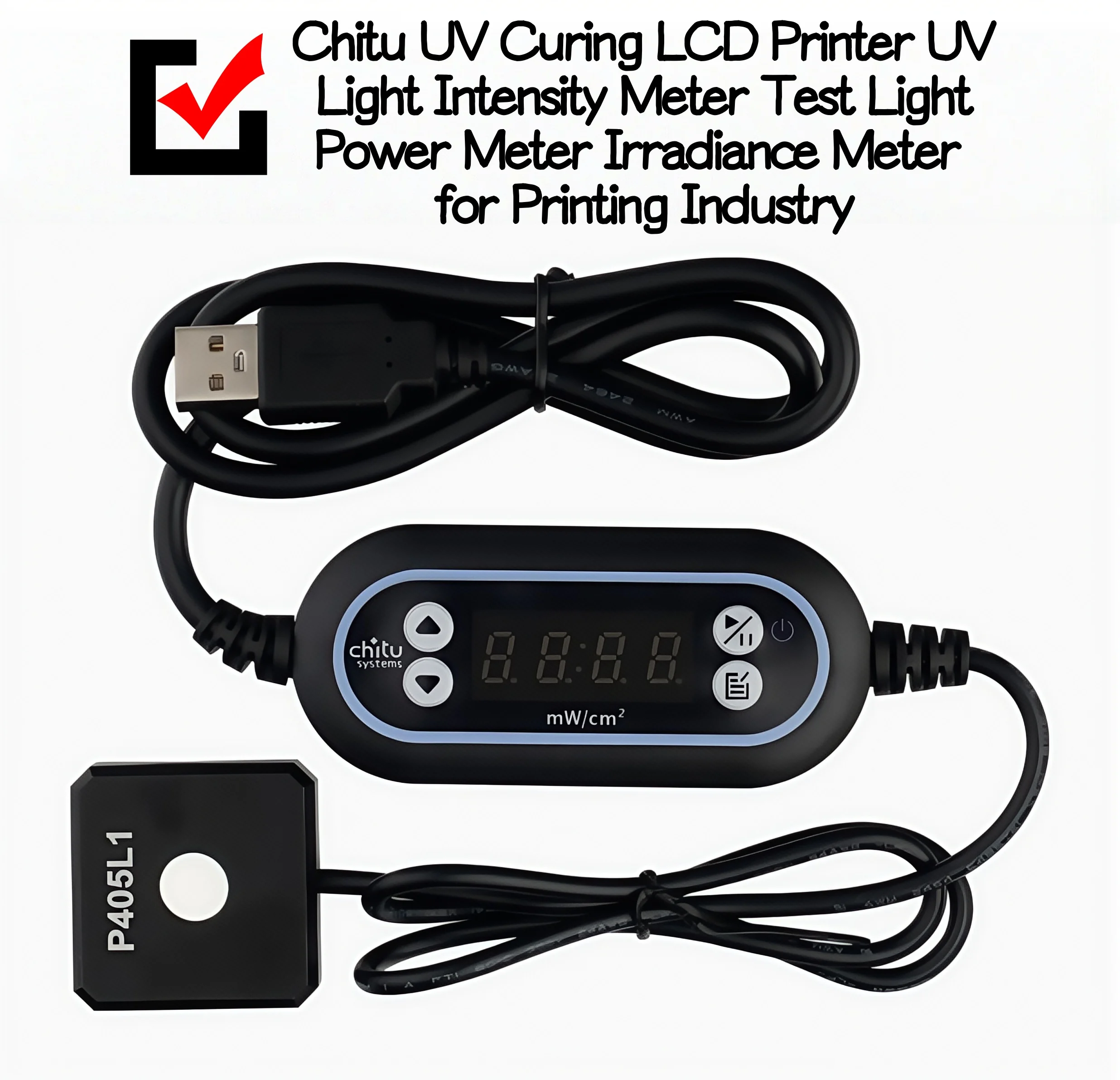 Chitu UV Curing LCD Printer UV Light Intensity Meter Test Light Power Meter Irradiance Meter for Printing Industry