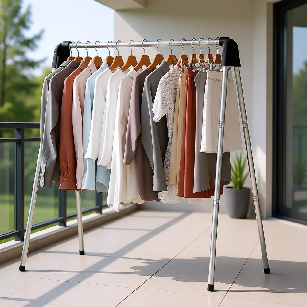 

Collapsible Stainless Steel Laundry Drying Rack, Clothes Hanger for Baby Clothes, Towels, Indoor & Outdoor Portable Airer, Trave