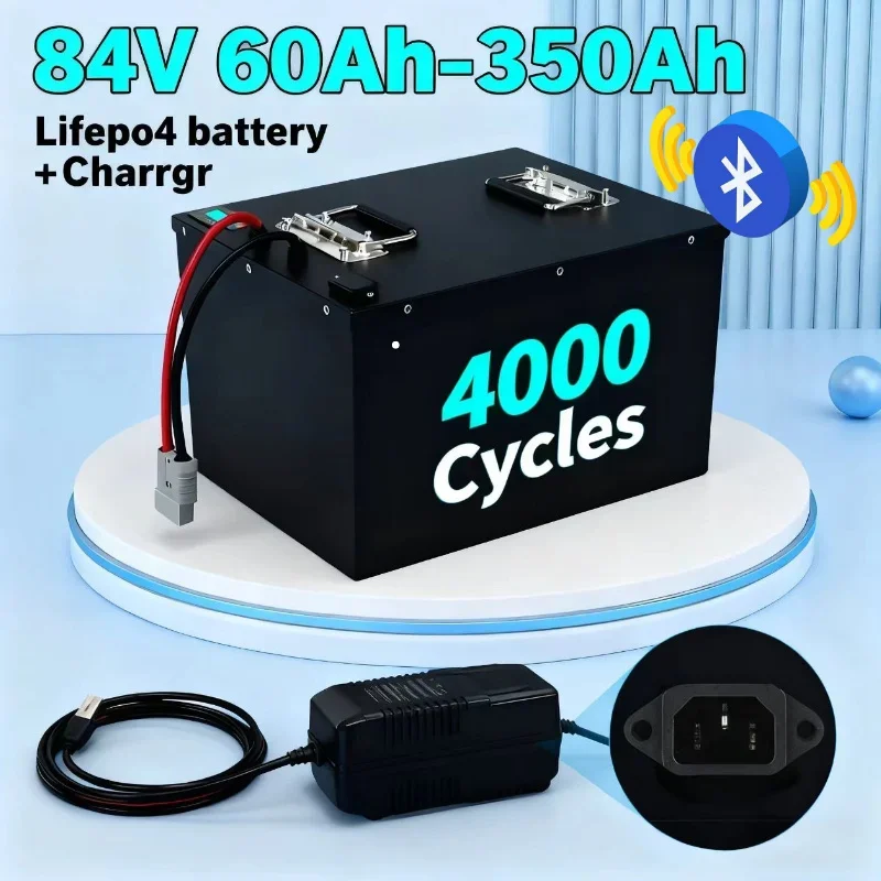 

84V LiFePO4 Battery 60Ah-350Ah Deep Cycle Rechargeable Lithium Iron Phosphate Battery Pack with BMS 3000W-12000W for Sightseeing