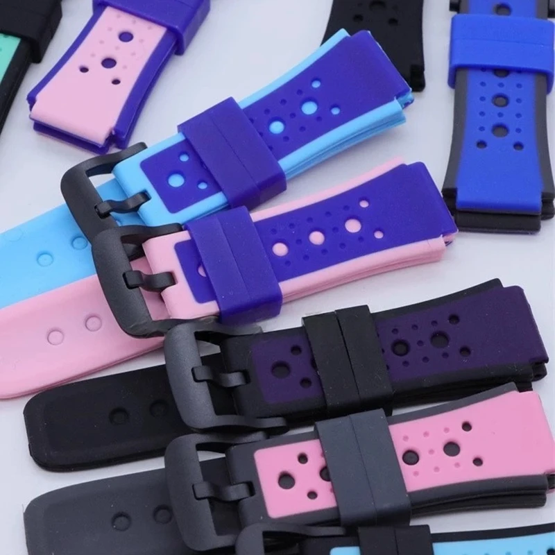 18mm Universal Kid Smart Sport Watch Band Silicone Strap Adjustable Wristwatch Replacement Strap Waterproof Children Watch Strap