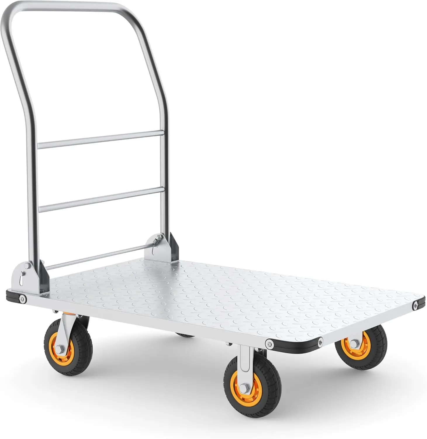 Platform Vrachtwagen Kar, Flatbed Auto Met Wielen En Handvat Platform Kar Opvouwbare Platte Bed Kar Platform Dolly Kar Heavy Duty