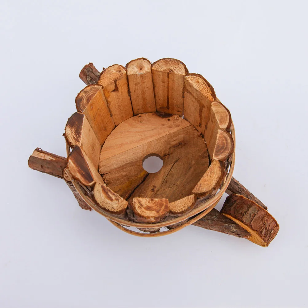 

Деревянная тележка, цветочный горшок, винтажное настенное крепление для суккулентов, искусственные растения, декор, декоративная тачка в горшке