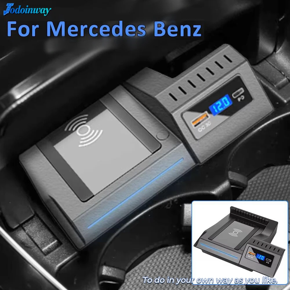 

Plug and Play Wireless Charger For Mercedes Benz AMG C43 C63 GLC43 GLC63 W205 X253 phone Holder Fast charging Interior Tuning