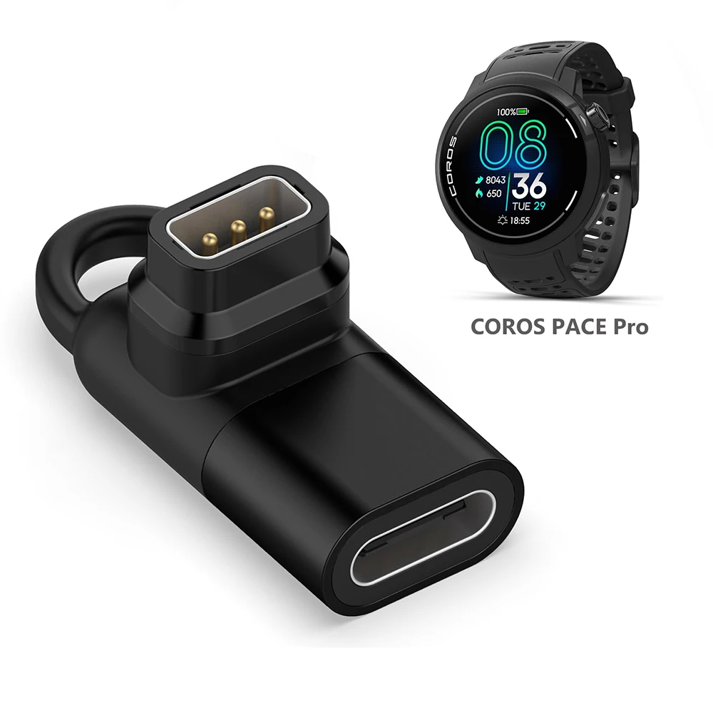 USB-C-Ladegerät für Coros Pace Pro Smartwatch Typ-C-Ladekabelkonverter 90-Grad-Winkeladapter für Coros Pace Pro