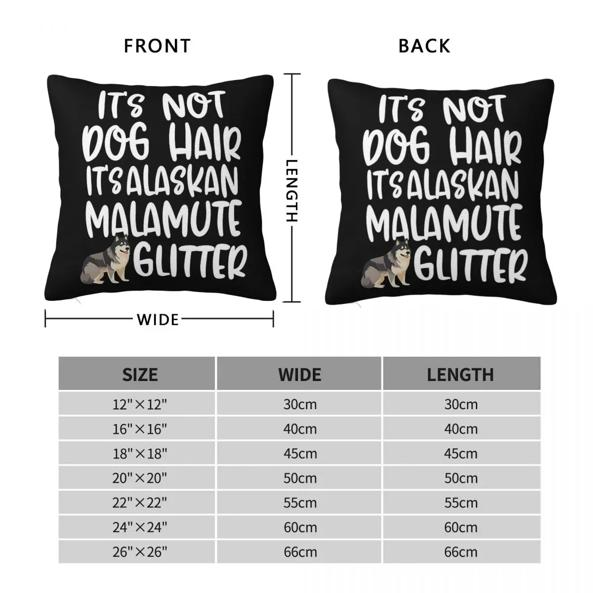 It's Alaskan Malamute Square Pillowcase Polyester Linen Velvet Pattern Zip Decor Pillow Case Sofa Cushion Cover