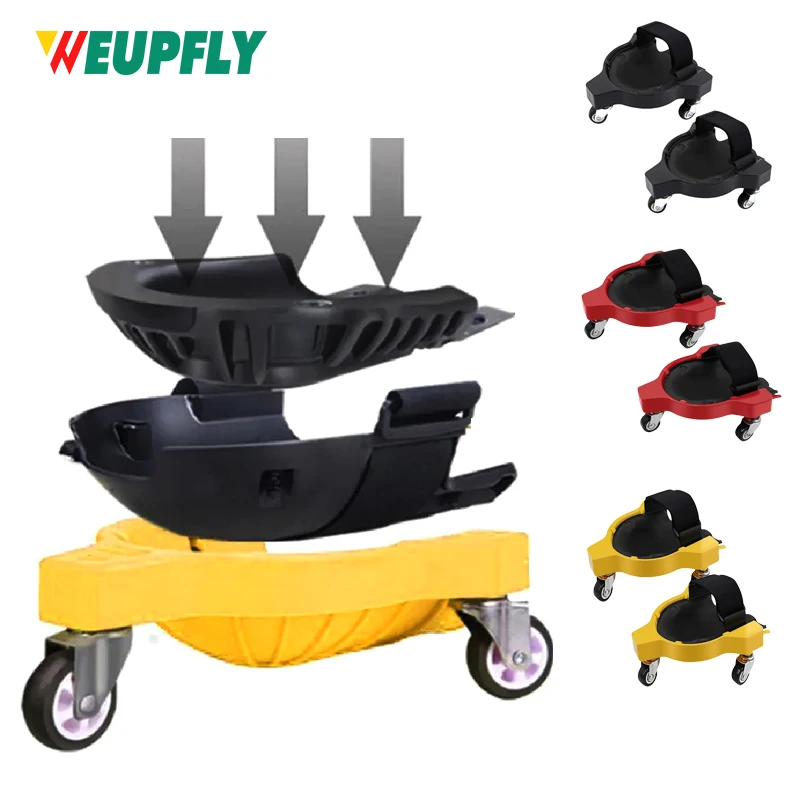 1Pair Rolling Knee Pads with 360° Swivel Wheels,Heavy Duty Comfort Cushioned Kneepads for Mechanics,Flooring,Tiling, Gardening