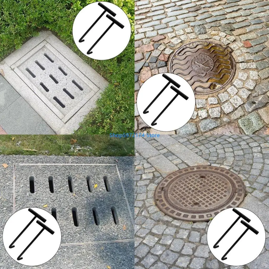 Y3NB Professional Sewer Lid Lifter with Not Slip Handle Manhole Hook for Elderly Assistance  Lifter and Puller