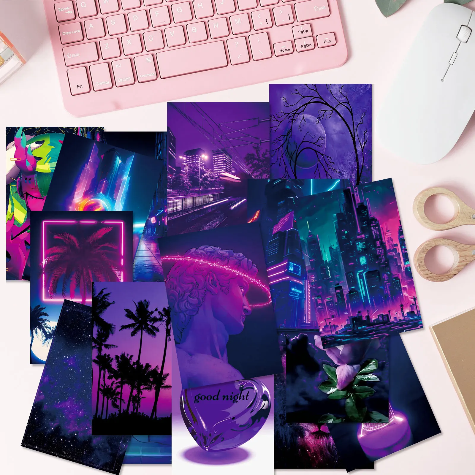 50 purple Stickers love dream wall decoration cards cross-border postcards greeting cards planner materials wall card Stickers