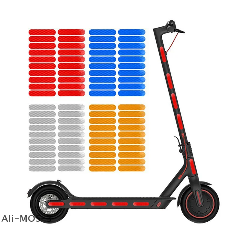 1 conjunto de peças de cubo de roda corporal, adesivo de aviso de segurança noturna para scooter elétrica ninebot g30, adesivos refletivos para xiaomi m365/pro