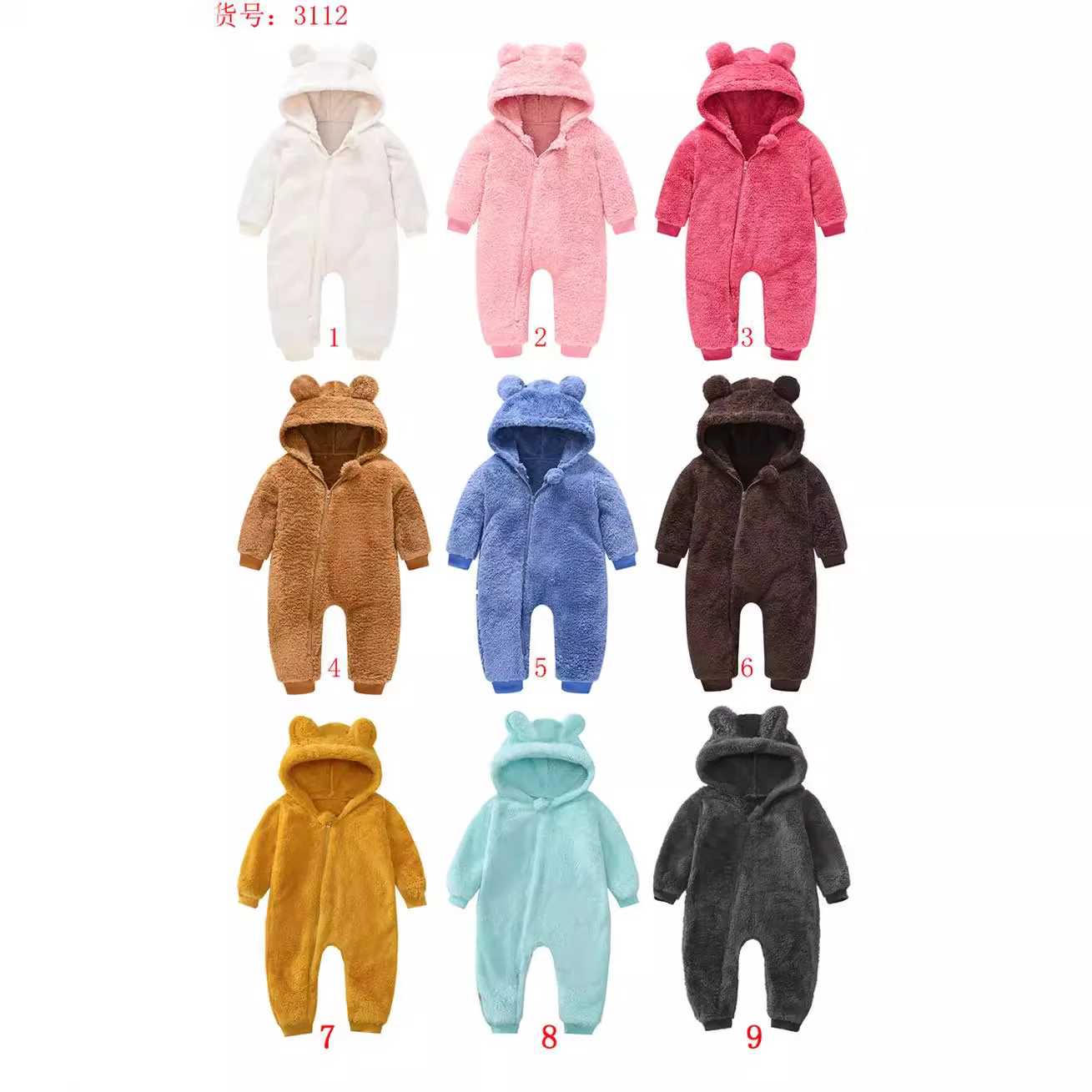 

0-3 years old infants warm autumn and winter newborn onesie baby outing clothing Ha clothing baby fur clothing crawling suit2024