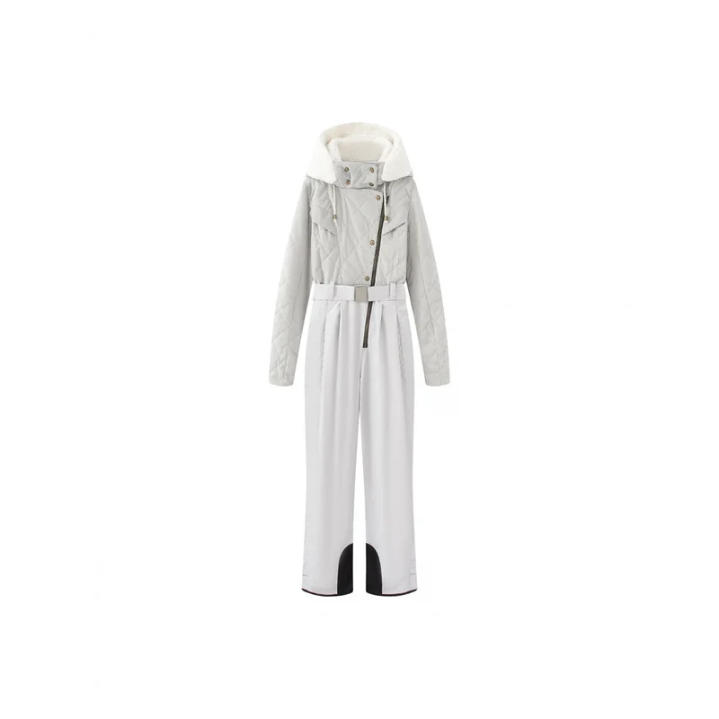 QICHE 2026 Women European Style Snow Suit, Loose Thickened Waterproof Warm Winter Ski Jumpsuit For Fall Winter
