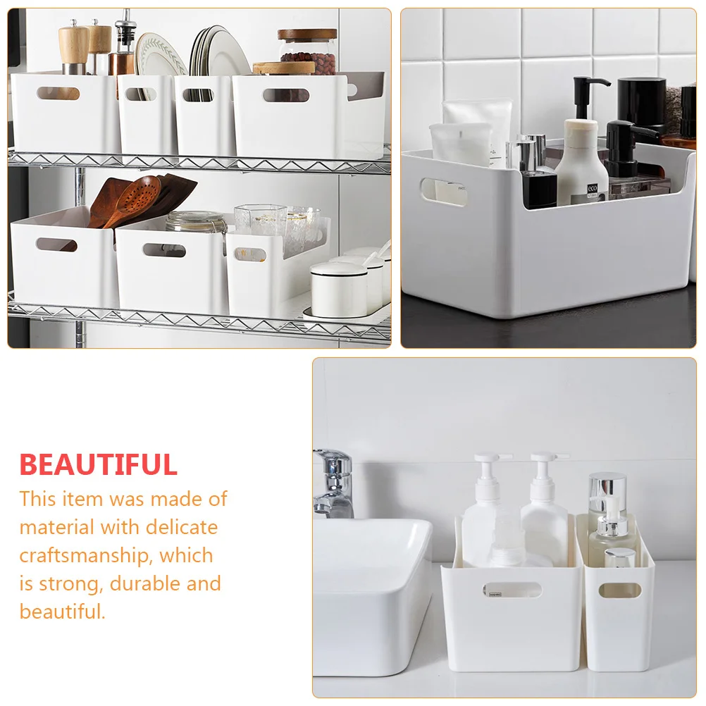 

1pc Storage Basket With Handle Multi-Function Organizer For Kitchen Bathroom Desktop Closet Sundries Storage Box Container