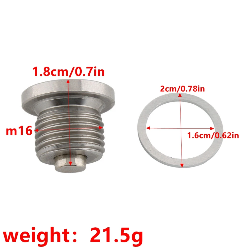 Magnetische Ölablassschraube aus Edelstahl, M16 x 1,50, 10 mm, für HUSQVARNA 250 400 450 449 510 511 530 675 800 SM R RR TE TC – Detail 3