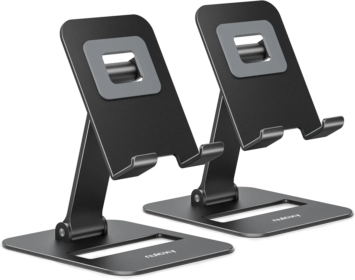 

Dual Folding Adjustable Phone Stand for Desk, Compatible with iPhone 16 to 11, Nintendo Switch, All Phones in Black