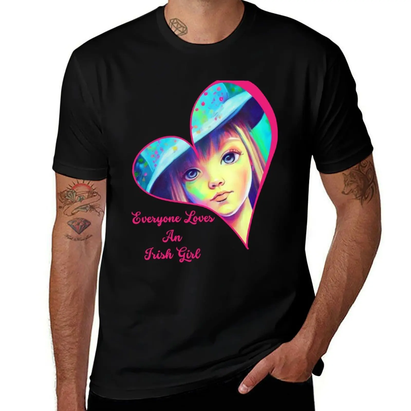 

everyone loves an irish girl T-Shirt cotton man t-shirts sports fans anime croswit shirt man mens t shirts top quality