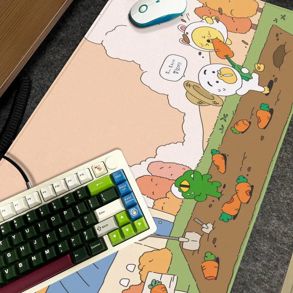 Cartoon Kakaos Friend Mouse Pad Xxl Computer Large Size Non-slip Gamer Keyboard 90x40cm Art Design HD Deskmat