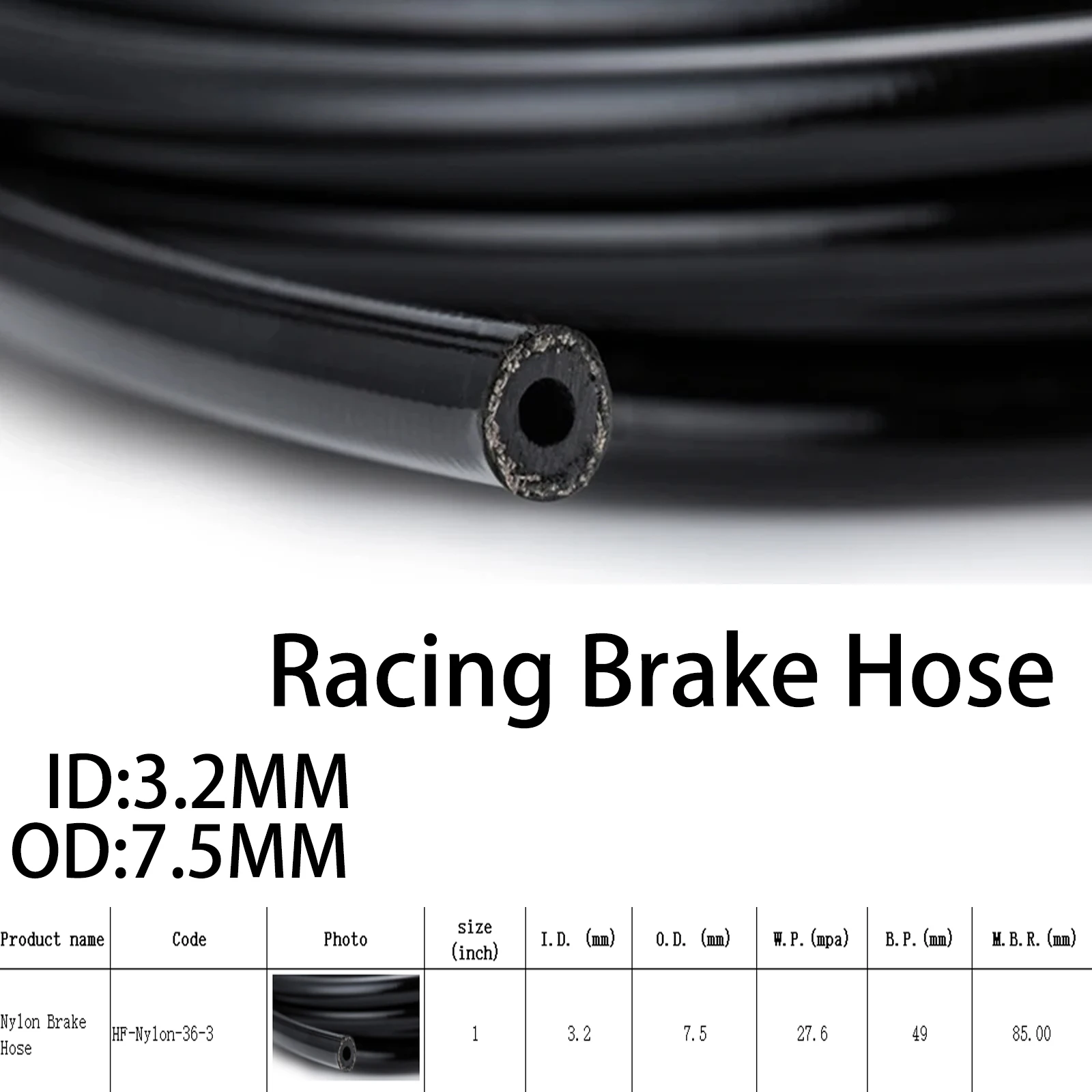 

Universal AN3 1M~10M Motorcycle Braided PU Stainless Steel Nylon Brake Pipe Line Hose Brake Line Gas Oil Fuel Tube Pipe Racing