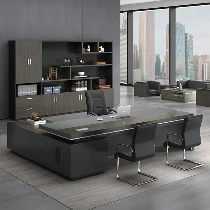 

Длинный угловой офисный стол, монитор для ноутбука, черные компьютерные столы, роскошная европейская современная мебель Escritorios De Ordenador