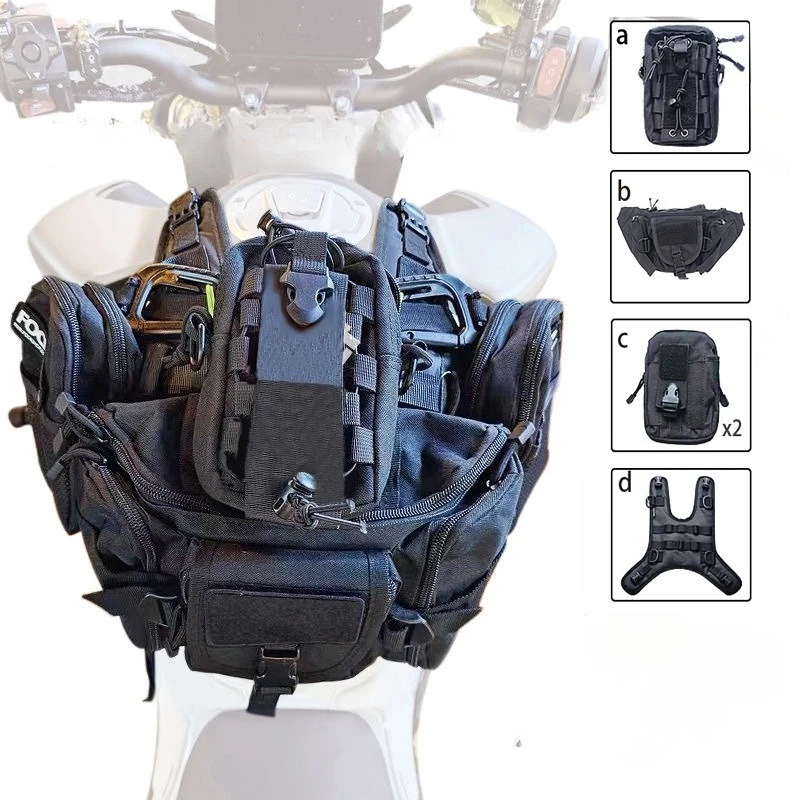 

Motorcycle Tank Bag Mount Base with Full MOLLE Gear Tactical Vest Universal Stylish Tank Harness for Bikes Motorcycle Side Bag