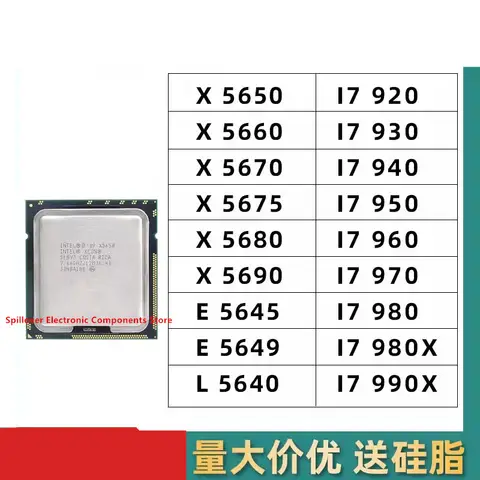 I7-920 930 I7-940 950 960 965 I7-980 990X I7-970 975 X5672 X5687 X5650 X5660 X5670 X5680 X5690 CPU