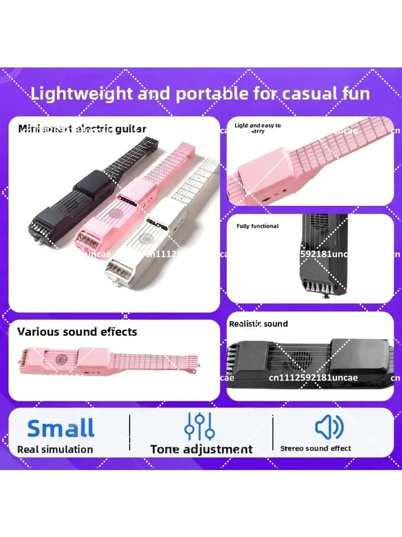 Mini Smart Electric Guitar 7 Frets Digital Practice Instrument Portable Children's Guitar