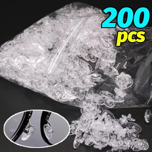 Imagen 2 del producto Almohadillas cómodas para la nariz para gafas, antideslizantes, transpirables, ovaladas, transparentes, anticaídas, de silicona, accesorio cómodo para gafas, 10/200 Uds.