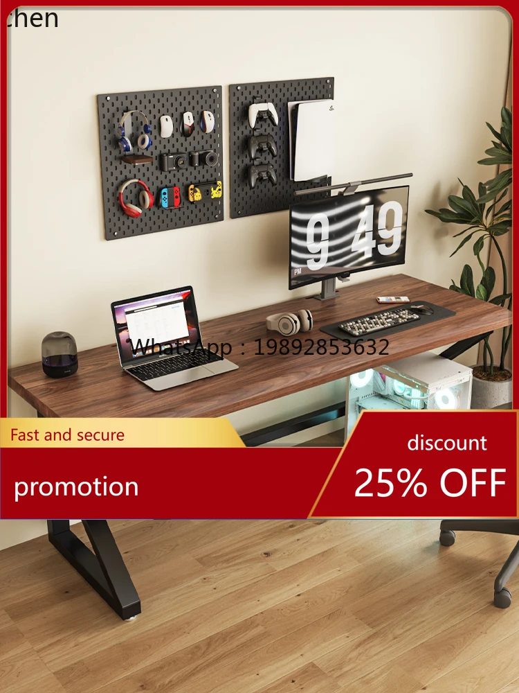 

HT Wood Solid Wood Desktop Computer Desk Living Room Large Log Workbench