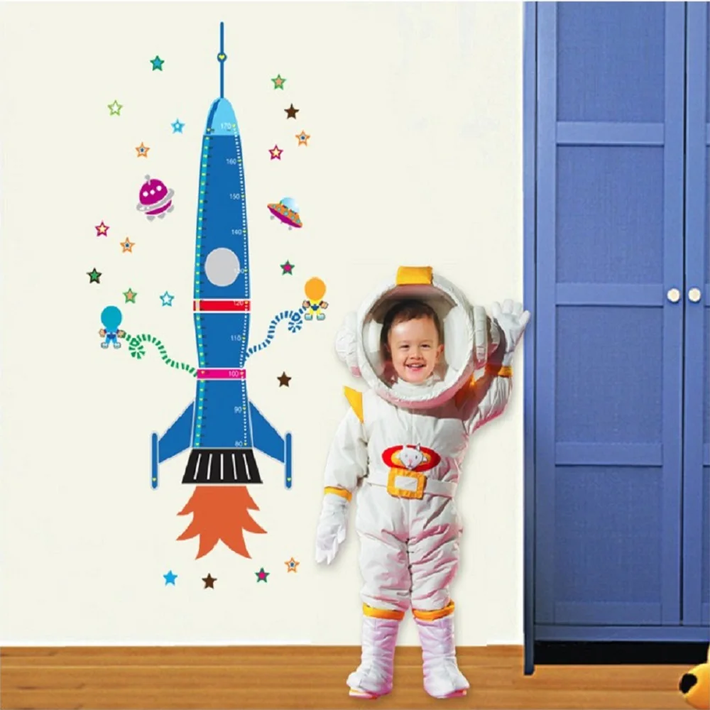 

Rocket Cartoon Children's Bedroom Background Decorate Wall Ornaments Wall Stickers