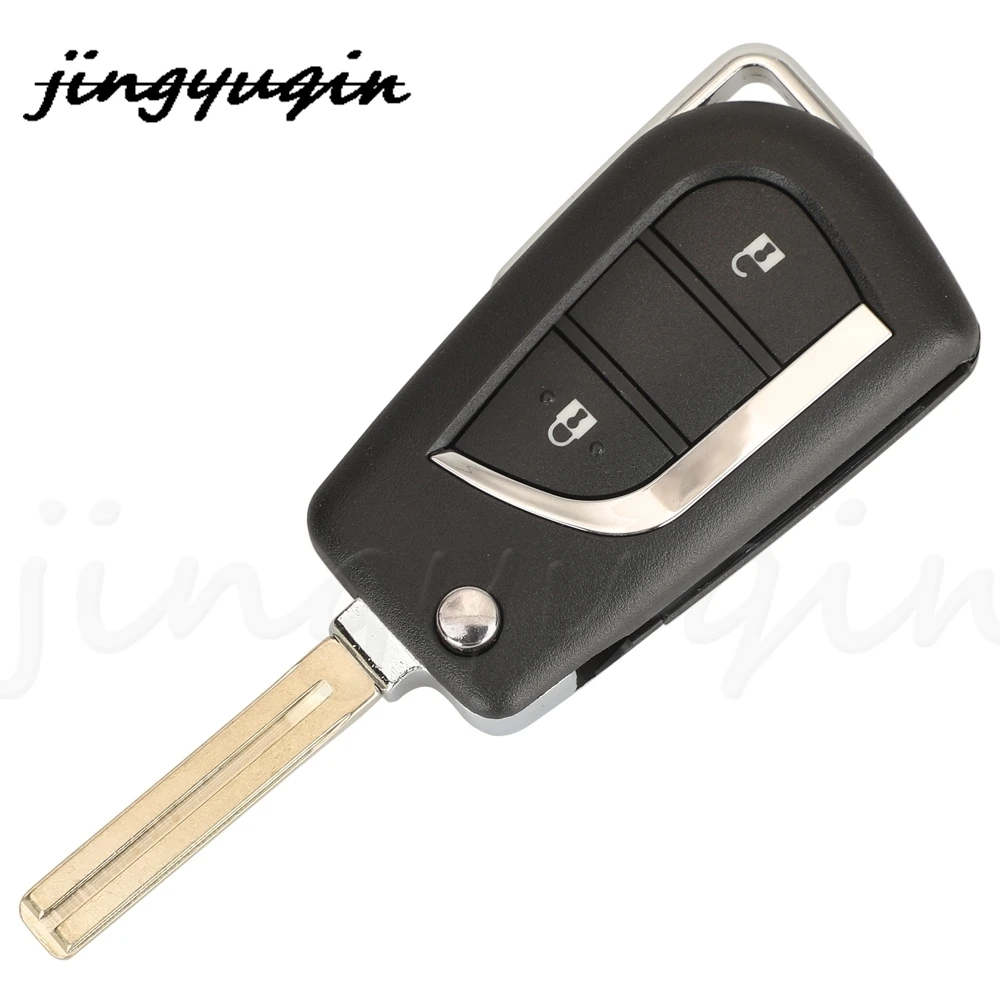 Jingyuqin 2 botones plegable mando a distancia inteligente para coche Fob BA2TA 433MHz 8A Chip 89070-0KB40 para Toyota Hilux 2015 - 2020 Yaris Cross