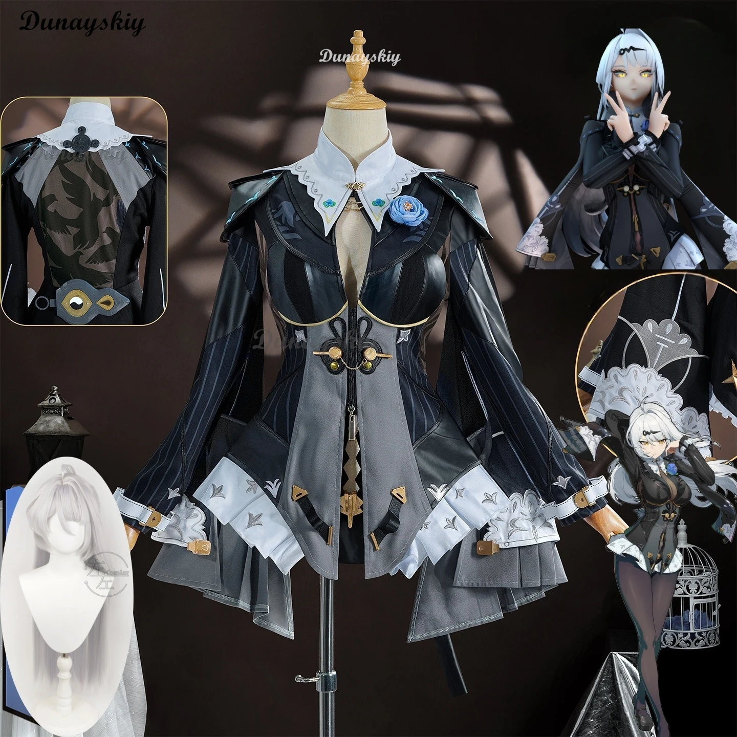 

Yixuan косплей Zenless Zone Zero Costuem парик платье головные уборы цветочный реквизит наряд для женщин и девочек следы чернил Yunkui Summit карнавал