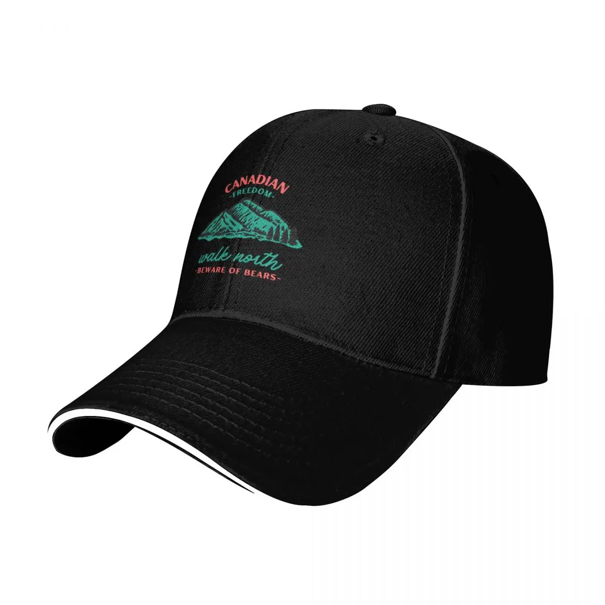 Canadian Freedom True North Baseball Cap Cotton Twill Breathable Contrast Two Tone Brim Snapback Flat Bill