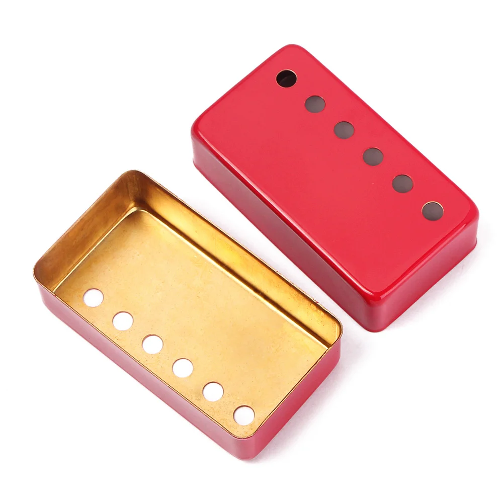 

2 pcs Electric Guitar Humbucker Pickup Cover Red Brass Metal Single Coil Fully Enclosed For Style Guitars Pickup