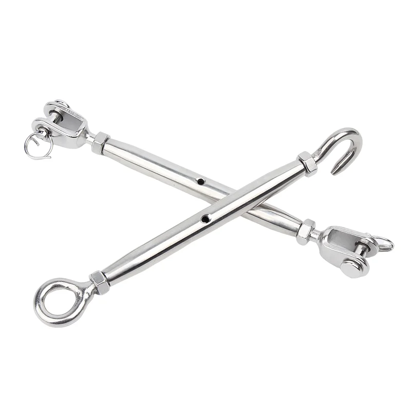 M5 M6 M8 M10 M12 M14 M16 M20 304 Stainless Steel Hooks & Eye Close Type Adjust Chain Rigging Turnbuckle Wire Rope Tension Device