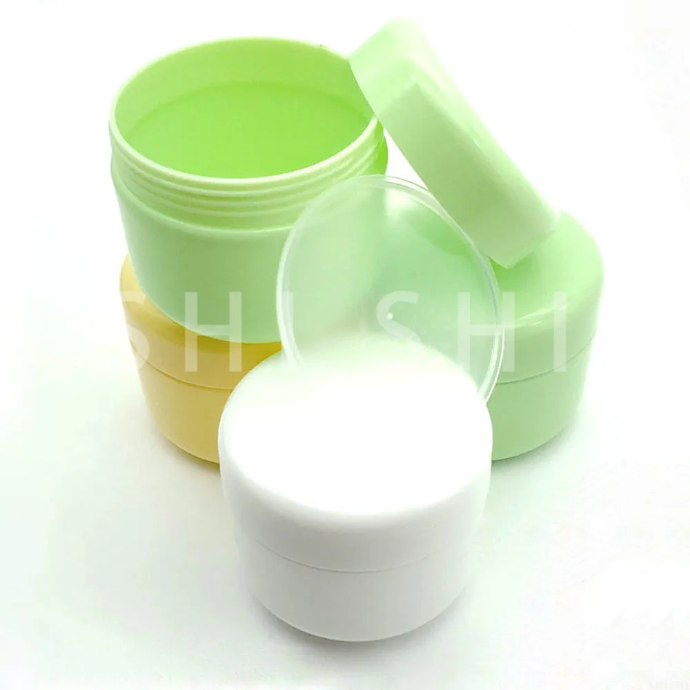 50 Stuks Lege Make Jar Pot Hervulbare Sample Flessen Reizen Gezicht Crème Lotion Cosmetische Container Wit 10G 20G 30G 50G 100G