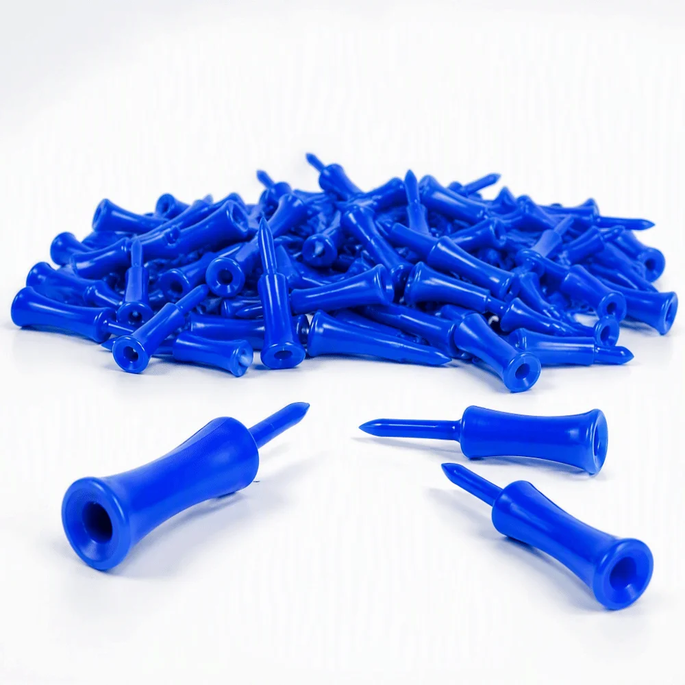 100pcs 68mm Length Step Down Golf Tees 1 1/4 Inch Size 100 Pack Count Unbreakable Plastic Tees Plastic Material Bright Colored