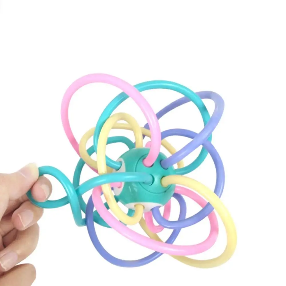 

New Food Grade Baby Hand Ball Plastic Biteable Boilable Baby Grip Training Toys 2 Sizes Manhattan Ball