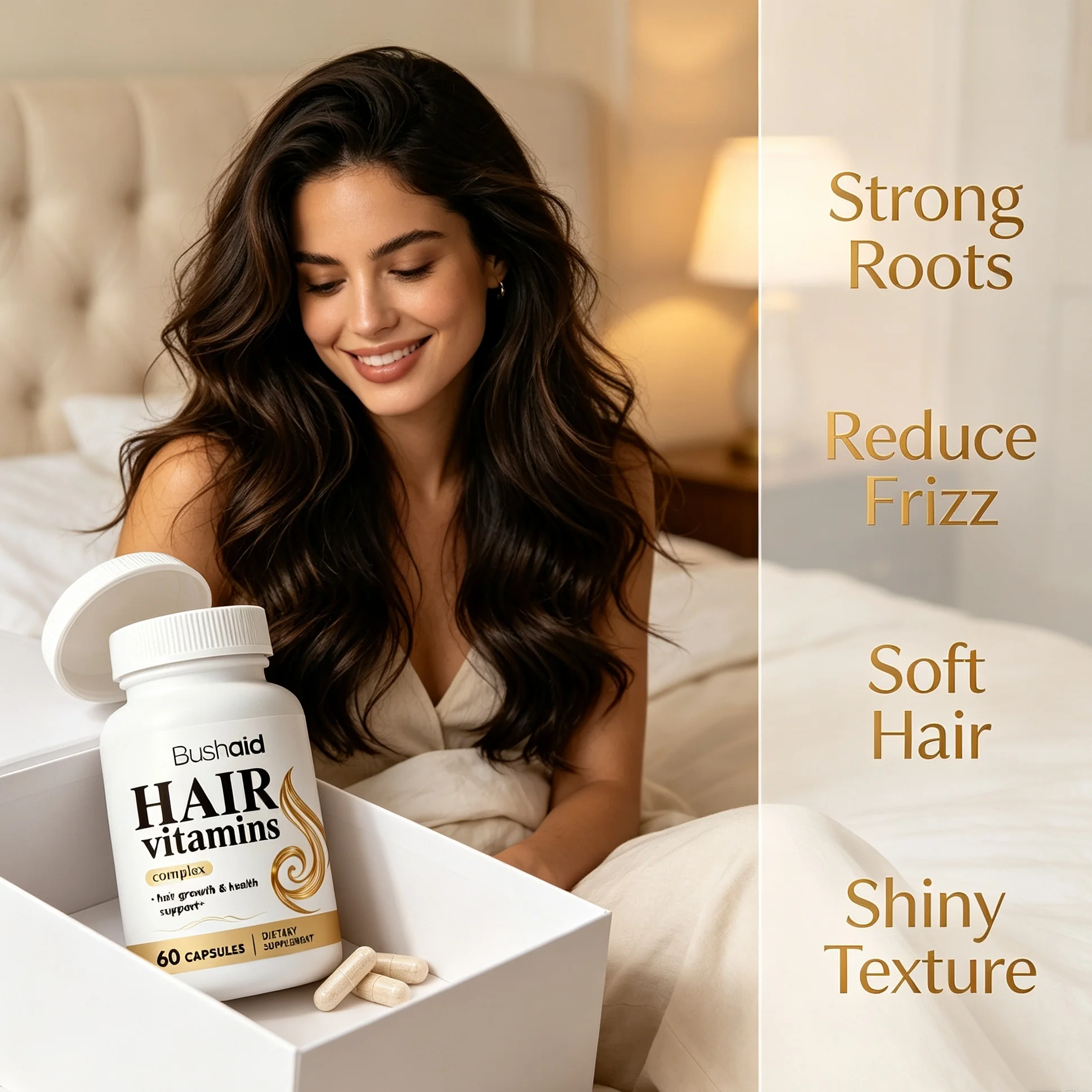 Hair Growth Vitamin Capsules Hydrolyzed Collagen with Vitamin C Nutrition Supplement Reduce Hair Loss Improve Dry Brittle Hair