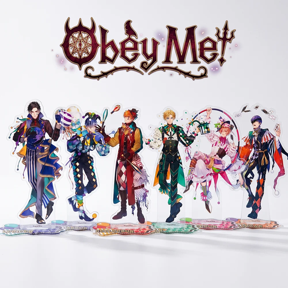 Anime Obey Me! Lucifer Mammon Barbatos Satan 15CM Acrylic Stand Keychain Figure Display Cosplay Room Decoration Desk Decor Gifts