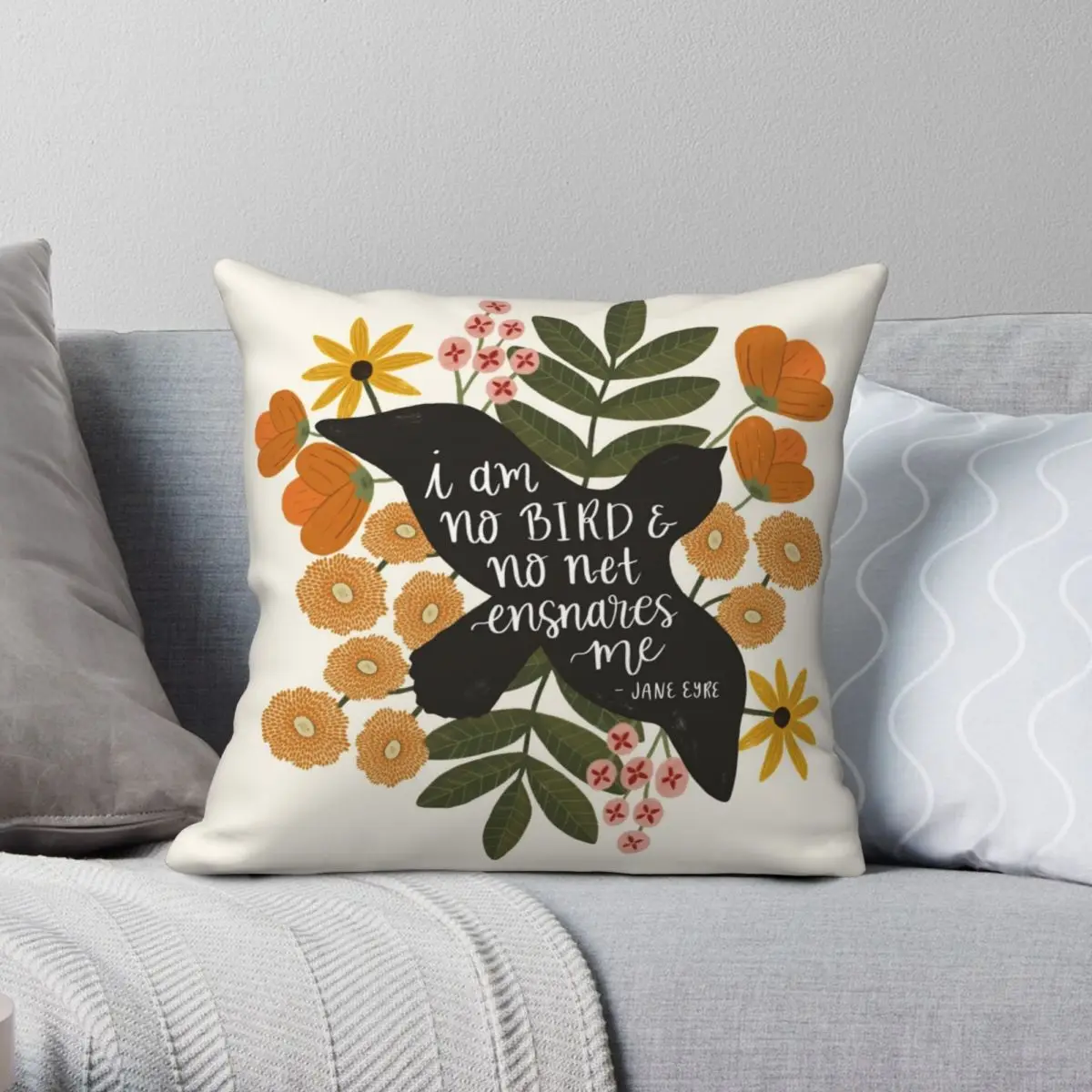 

Jane Eyre Quote Square Pillowcase Polyester Linen Velvet Pattern Zip Decor Pillow Case Car Cushion Cover