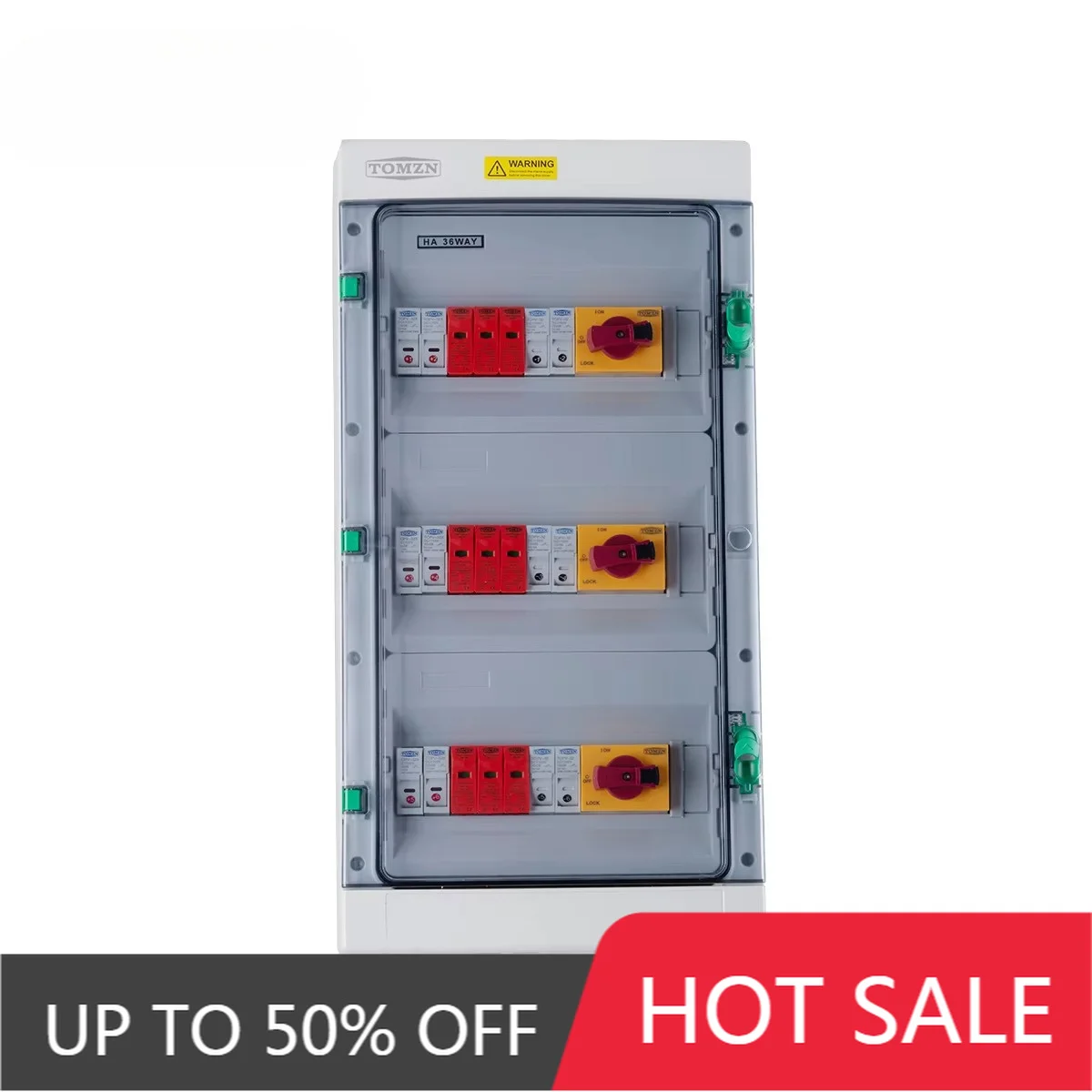 TOMZN 36 Ways IP65 Waterproof PV Combiner Box DC1200V SPD Fuse MCB Lightning Protection 6 Input 3 Output Solar Photovoltaic Box
