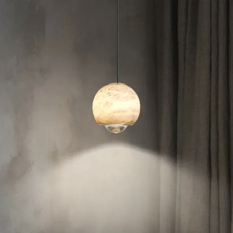 

Luxury Alabaster Marble Pendant Light for Dining Room Bedroom Room Bedside Hanging Lamps for Ceiling Room Decor Pendant Luxury