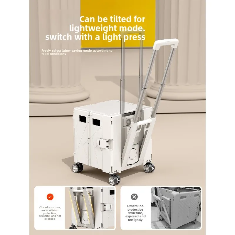 Small cart grocery shopping cart home lightweight portable foldable trolley trailer express shopping cart new model
