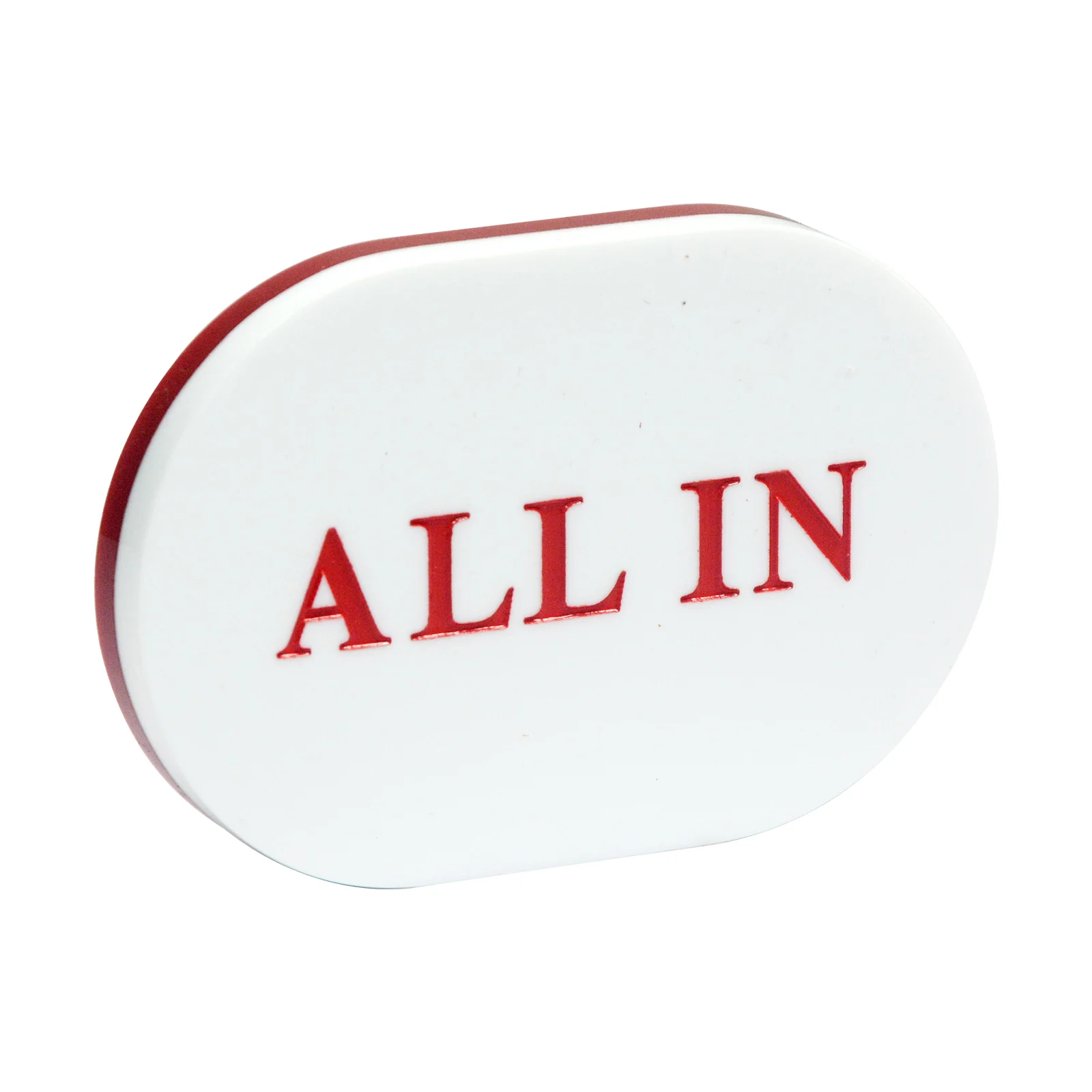 

Double-Sided Oval Acrylic All In Button Casino Poker Card Protector