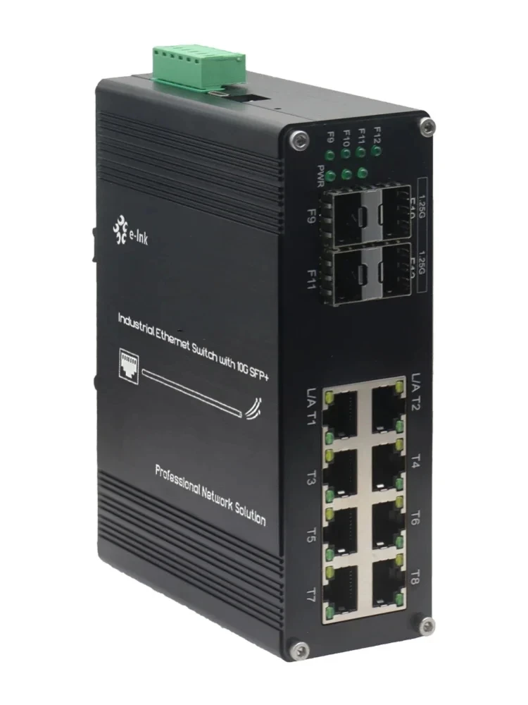 Managed Network Switch Industrial L2+ 8 Port 10/100/1000T + 4  1000X SFP Gigabit Ethernet